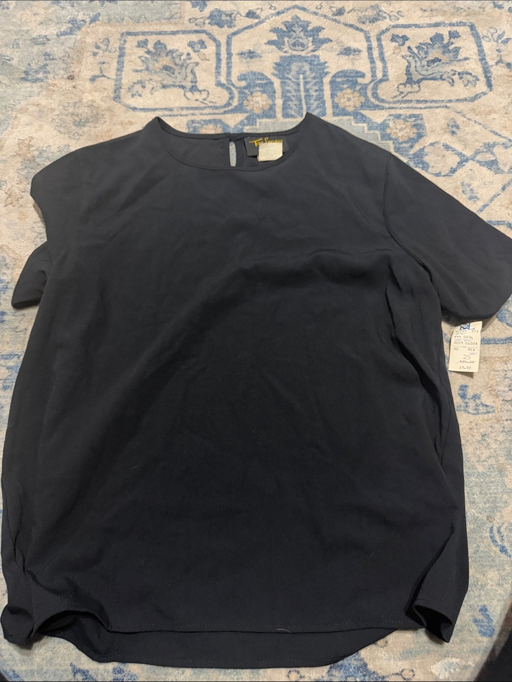 Classic Navy Short-Sleeve Crewneck Top